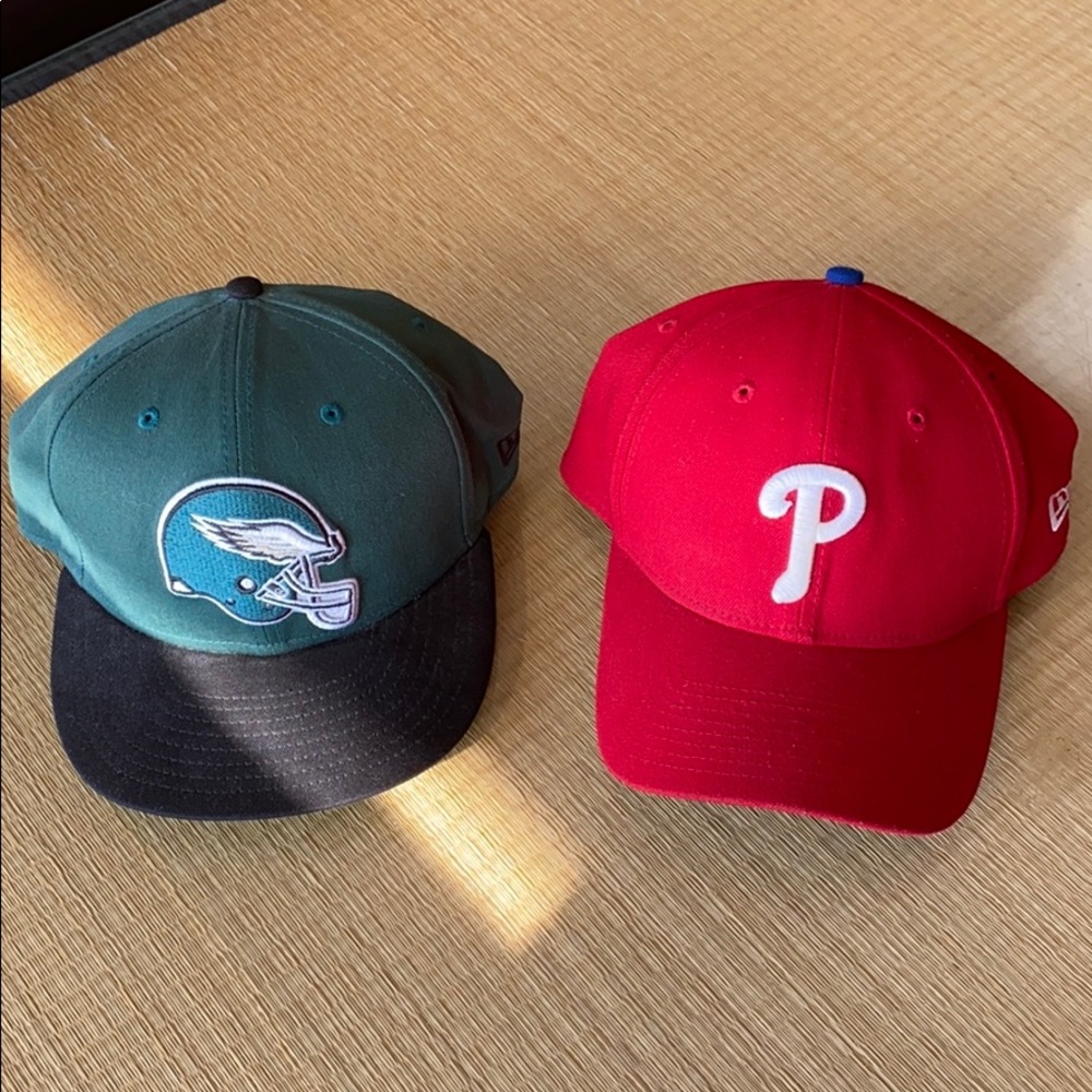 Phillies Baseball Hat and Eagles Cap